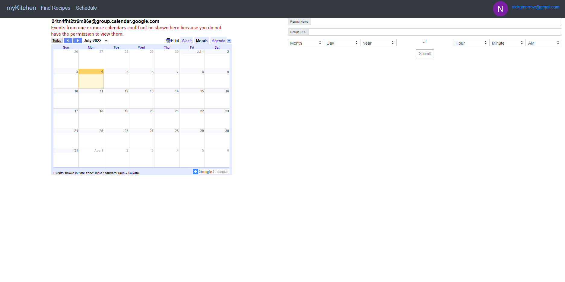 Calendar View